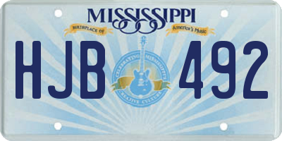 MS license plate HJB492