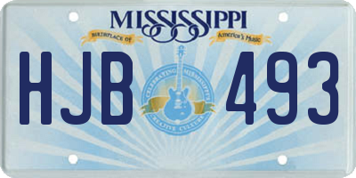 MS license plate HJB493