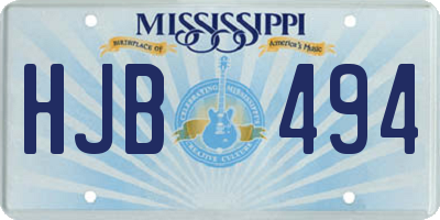 MS license plate HJB494