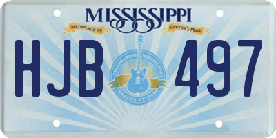 MS license plate HJB497