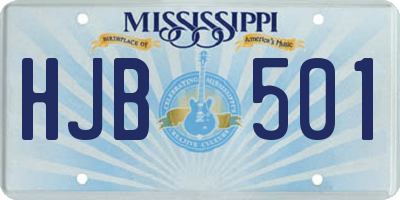 MS license plate HJB501