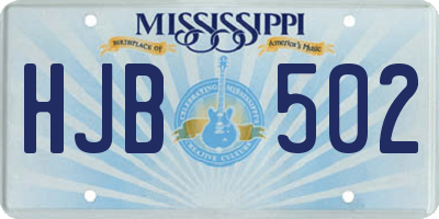 MS license plate HJB502