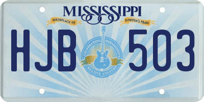MS license plate HJB503