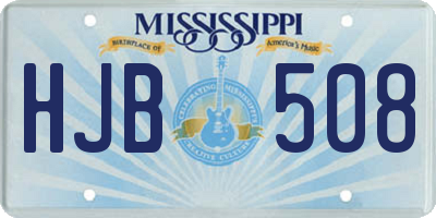 MS license plate HJB508