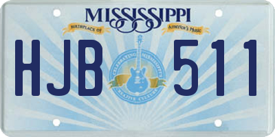 MS license plate HJB511