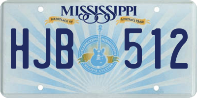 MS license plate HJB512