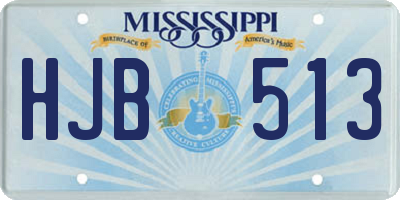 MS license plate HJB513
