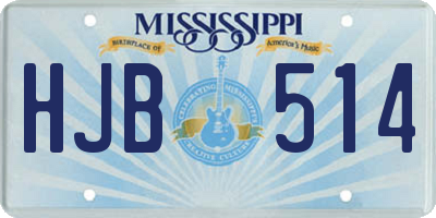 MS license plate HJB514