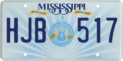 MS license plate HJB517