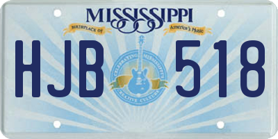 MS license plate HJB518