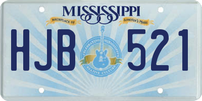 MS license plate HJB521