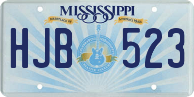 MS license plate HJB523