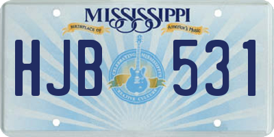 MS license plate HJB531