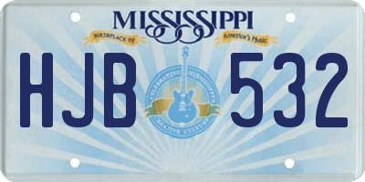 MS license plate HJB532