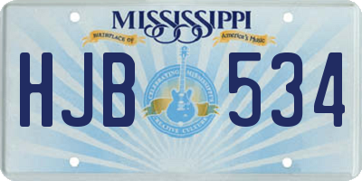 MS license plate HJB534