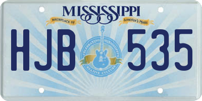 MS license plate HJB535