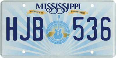 MS license plate HJB536