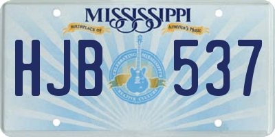 MS license plate HJB537