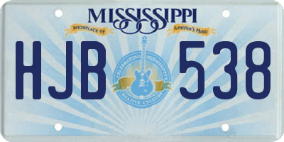 MS license plate HJB538
