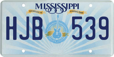 MS license plate HJB539