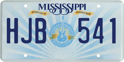MS license plate HJB541