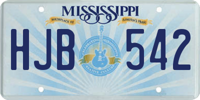 MS license plate HJB542