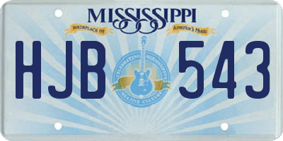 MS license plate HJB543