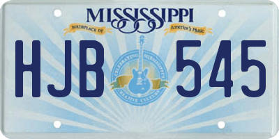 MS license plate HJB545