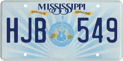 MS license plate HJB549