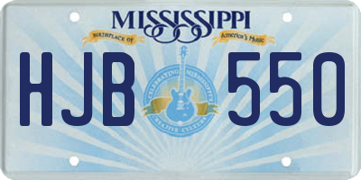 MS license plate HJB550
