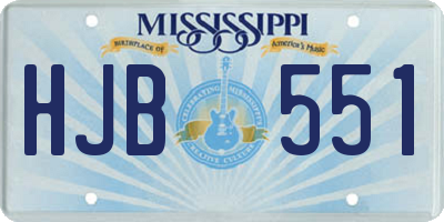 MS license plate HJB551