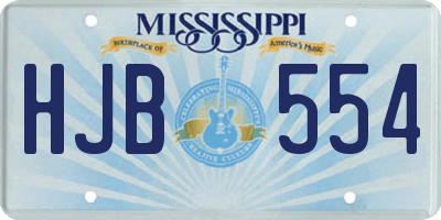 MS license plate HJB554