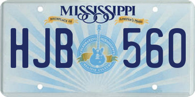 MS license plate HJB560