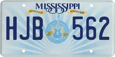 MS license plate HJB562