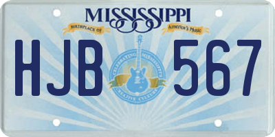 MS license plate HJB567
