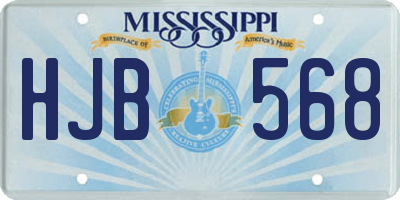 MS license plate HJB568