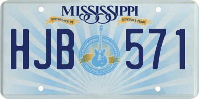 MS license plate HJB571