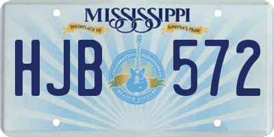 MS license plate HJB572