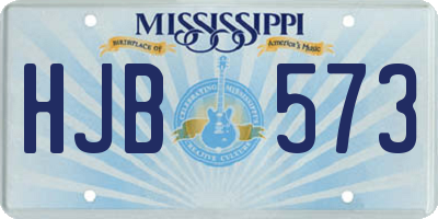 MS license plate HJB573