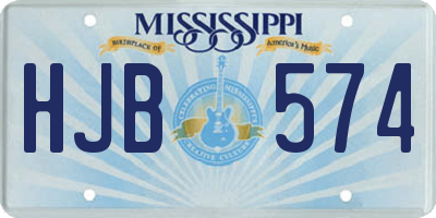 MS license plate HJB574