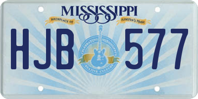 MS license plate HJB577