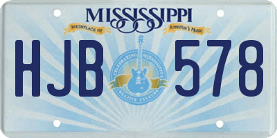 MS license plate HJB578