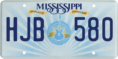MS license plate HJB580