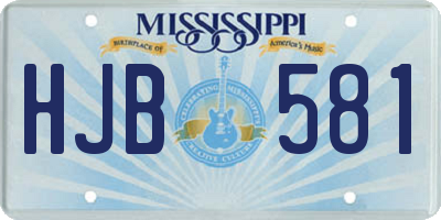 MS license plate HJB581