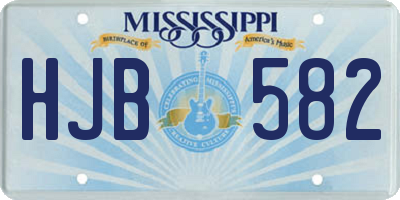 MS license plate HJB582