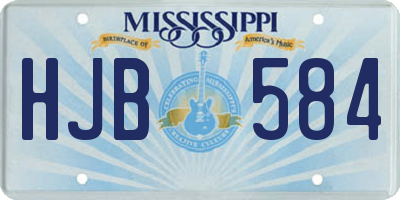 MS license plate HJB584