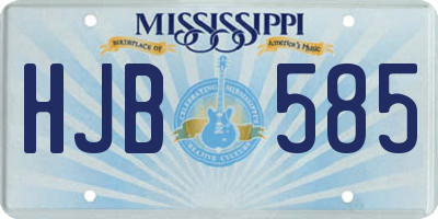 MS license plate HJB585