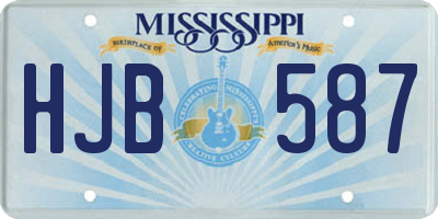 MS license plate HJB587