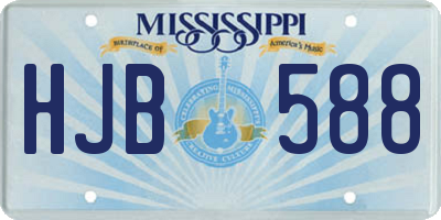MS license plate HJB588