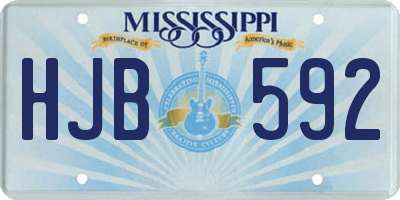 MS license plate HJB592